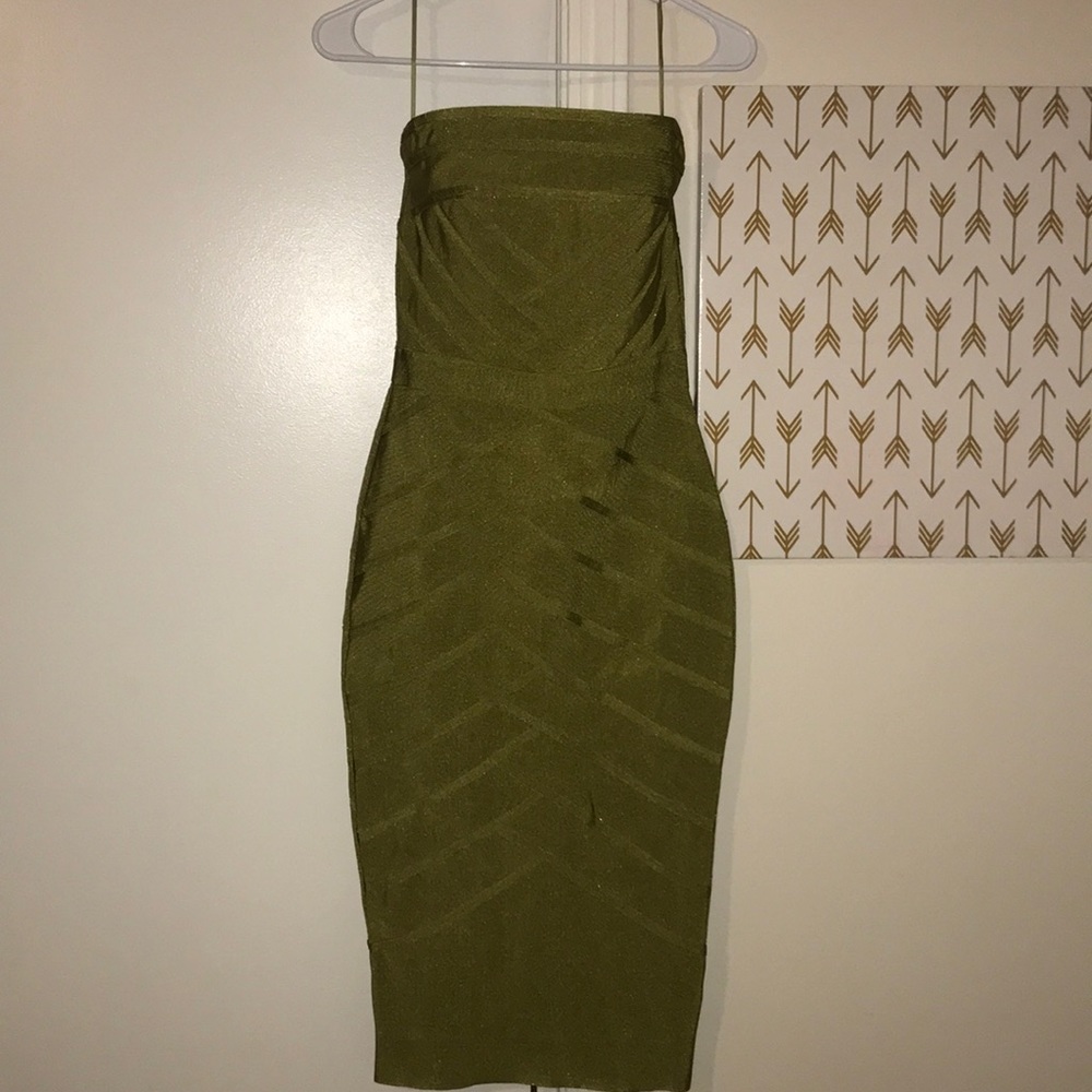 SHOPAKIRA Olive Green Bandage Dress